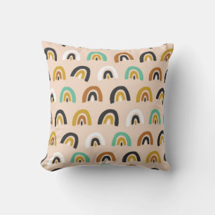 Cute Organic Rainbow Stripes Seamless Pattern Cushion
