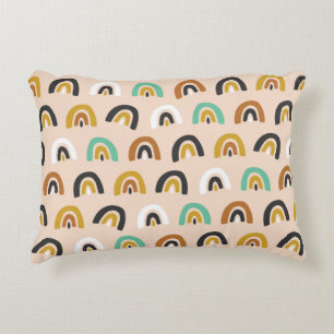 Cute Organic Rainbow Stripes Seamless Pattern Decorative Cushion