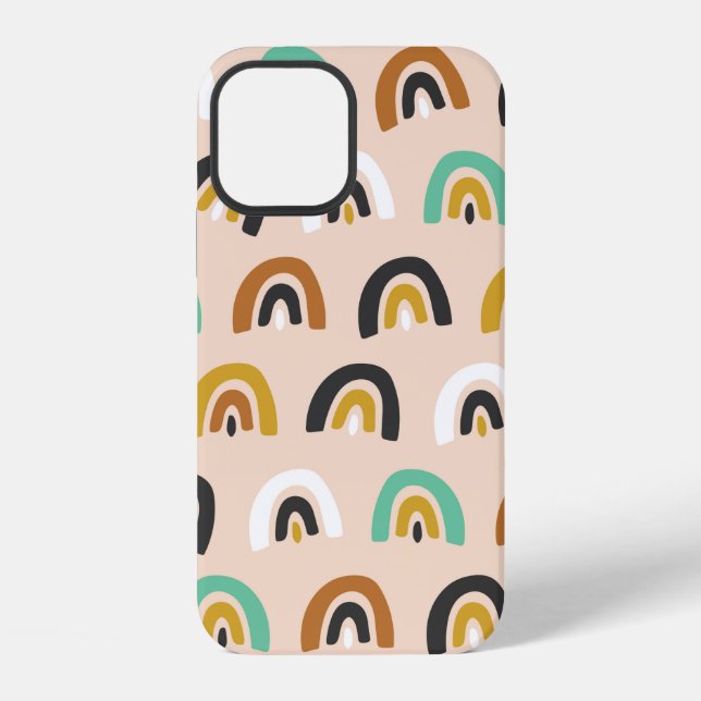 Cute Organic Rainbow Stripes Seamless Pattern iPhone Case (Back)