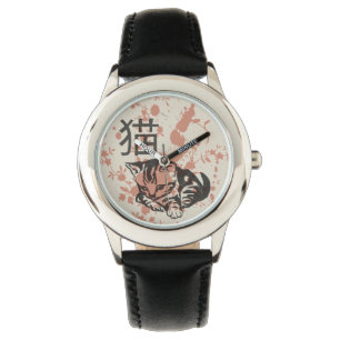 Cute oriental style neko cat design watch