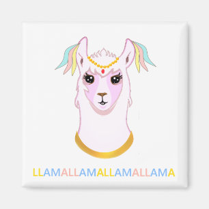 Cute Ornamented Llama Magnet