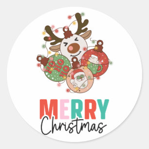 Cute ornaments - Merry christmas Classic Round Sticker