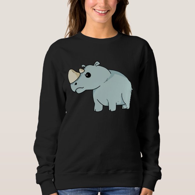 Cute Orphan Baby Rhino Stop Poaching Parents Rhino Sweatshirt (Front)