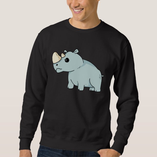 Cute Orphan Baby Rhino Stop Poaching Parents Rhino Sweatshirt (Front)