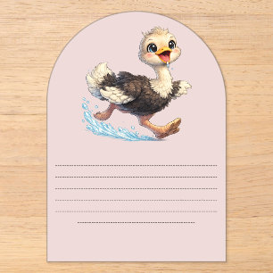 Cute Ostrich Happy Adventure Illustration Acrylic Invitations