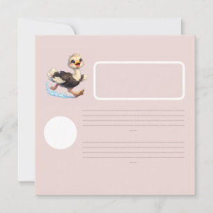 Cute Ostrich Happy Adventure Illustration Invitation