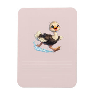 Cute Ostrich Happy Adventure Illustration Magnet