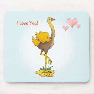 Cute ostrich mouse pad
