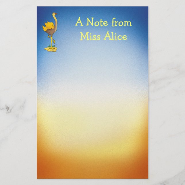 Cute ostrich - Stationery (Front)