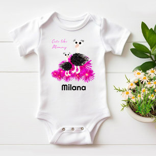 Cute ostriches  baby bodysuit