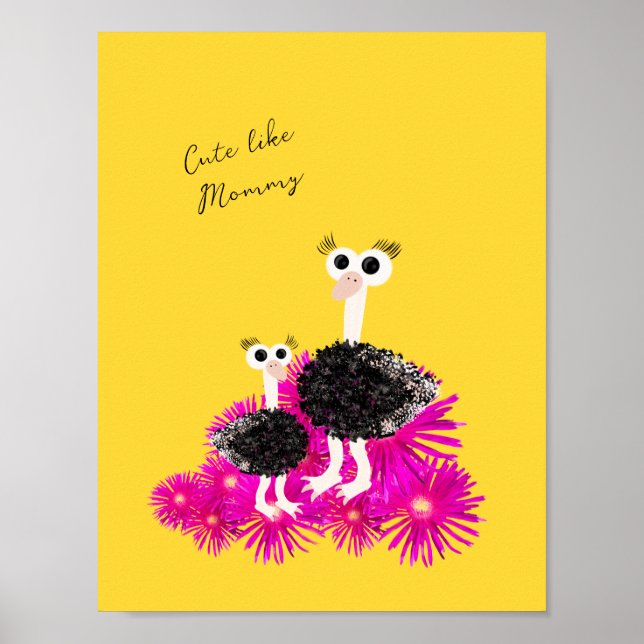 Cute ostriches  poster (Front)