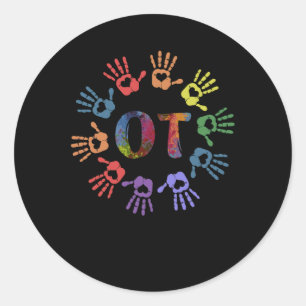 Cute OT Hands Occupational Therapy Gift Classic Round Sticker