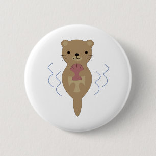 Cute Otter 6 Cm Round Badge