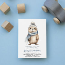 Cute Otter Blue Winter Custom Birthday Party
