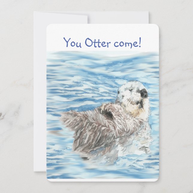 Cute Otter Chemo is Done Celebrate Fun Invite (Front)