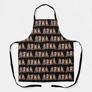 Cute Otter Christmas Funny Xmas Lights Animal  Apron
