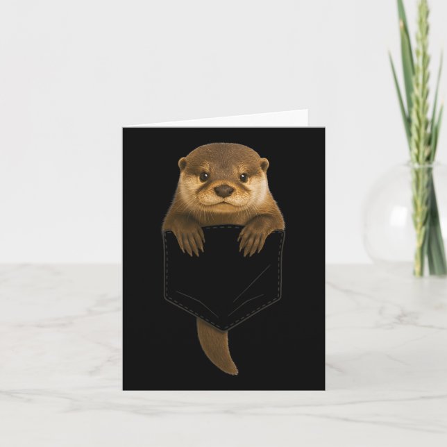 Cute Otter Cket Funny For Men Women Kid Otter Love Card (Front)
