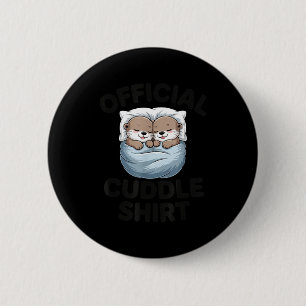 Cute Otter Couple Cozy Cuddle 6 Cm Round Badge