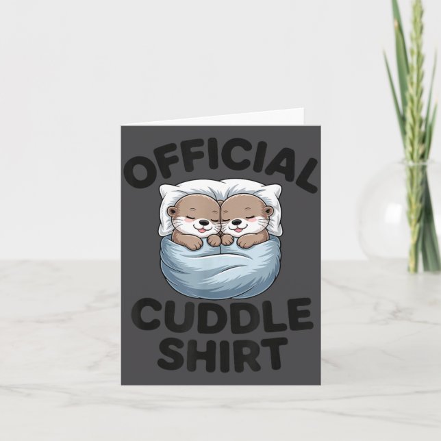 Cute Otter Couple Cozy Cuddle  Card (Front)