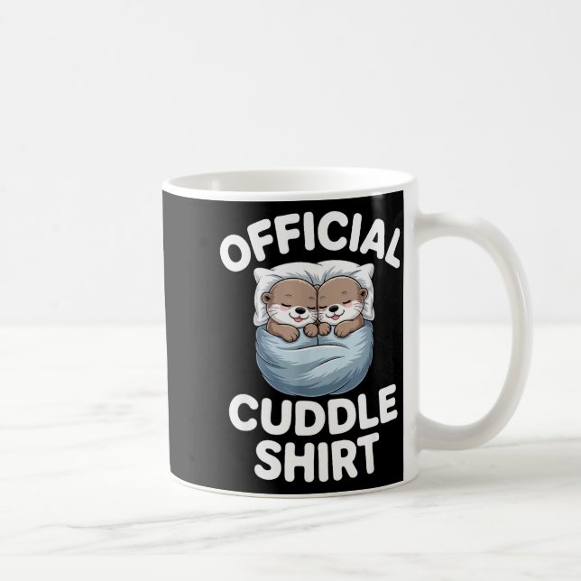 Cute Otter Couple Cozy Cuddle  Coffee Mug (Right)
