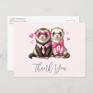 Cute Otter Couple in Love Thank You Postcard