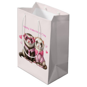 Cute Otter Couple in Love Valentine's Day Medium Gift Bag