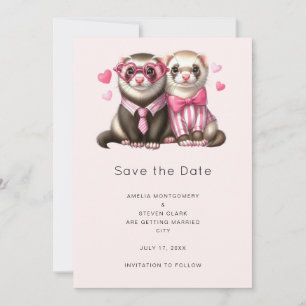 Cute Otter Couple in Love Wedding Save The Date