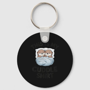 Cute Otter Couple Snuggle This Is My Cuddle  Key Ring