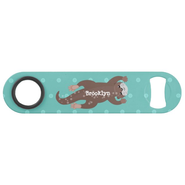 Cute otter diving cartoon illustration (Front (Horizontal))