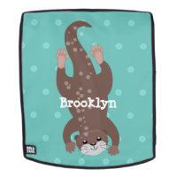 Cute otter diving cartoon illustration