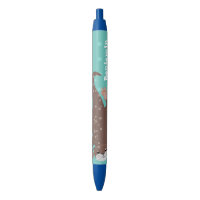 Cute otter diving on teal cartoon illustration
