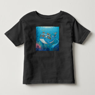 Cute Otter Family Whale Bus Adventure Underwater Toddler T-Shirt