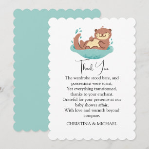 Cute Otter Forest Animal Thank You Card