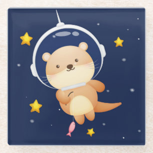 Cute Otter Glass Coaster