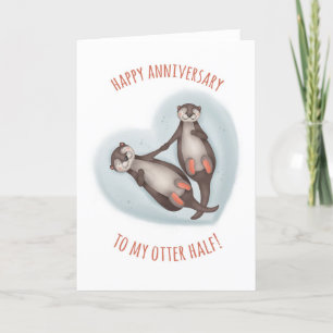 Cute Otter Half Anniversary Card