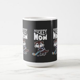 Cute Otter Hockey Mom - Fun Sports Animal Graphic Coffee Mug