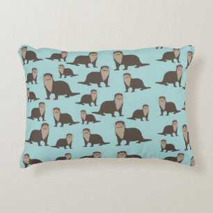 Cute Otter Illustration Pattern  Decorative Cushion