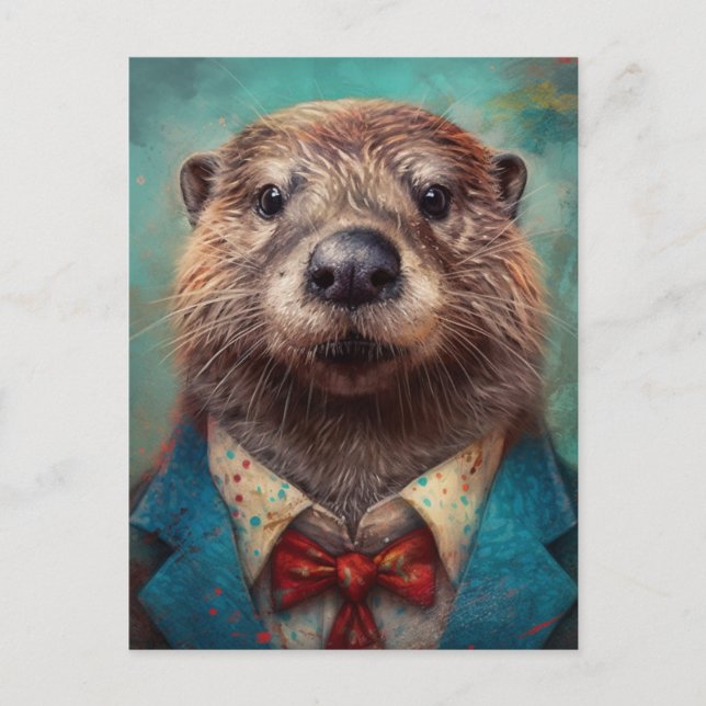 Cute Otter in a Suit Postcard (Front)