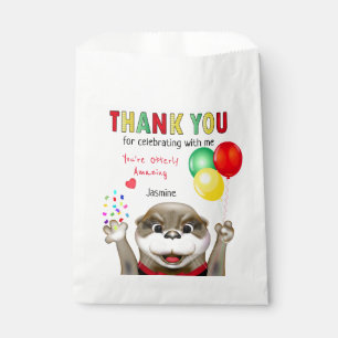 Cute Otter in Tuxedo Kids Birthday Thank You Favour Bag