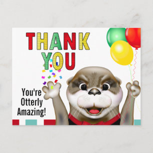 Cute Otter in Tuxedo   Thank You Postcard