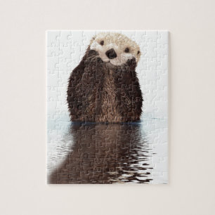 Cute Otter in Water Jigsaw Puzzle