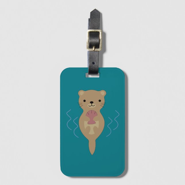 Cute Otter Luggage Tag (Front Vertical)