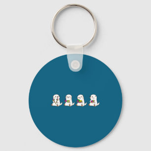 Cute Otter Mardi Gras Sea Artwork Key Ring