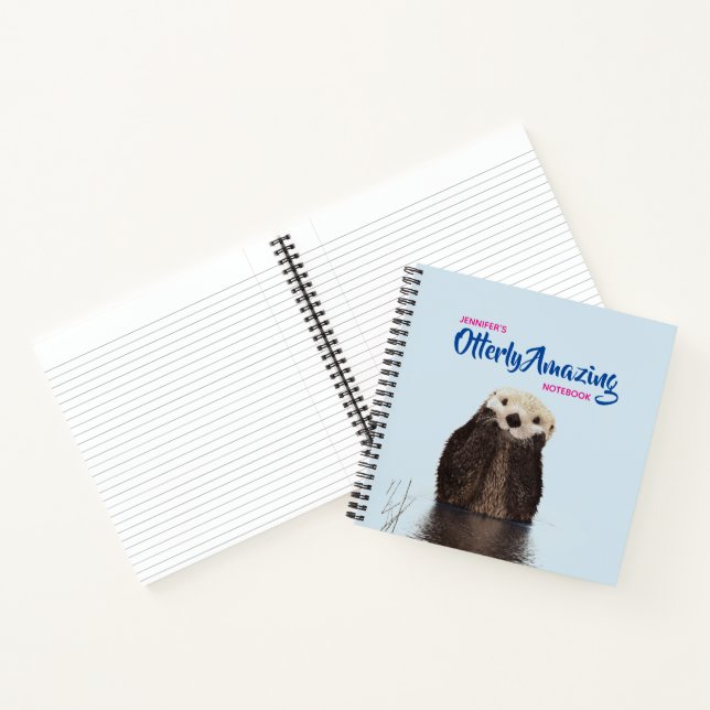 Cute otter Photo Otterly Amazing Pun Notebook (Inside)