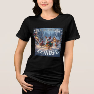 Cute Otter Reindeer Christmas Holiday Shirt
