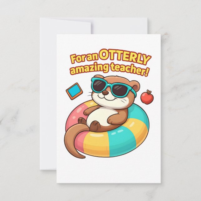 Cute Otter Teacher Appreciation Card (Front)