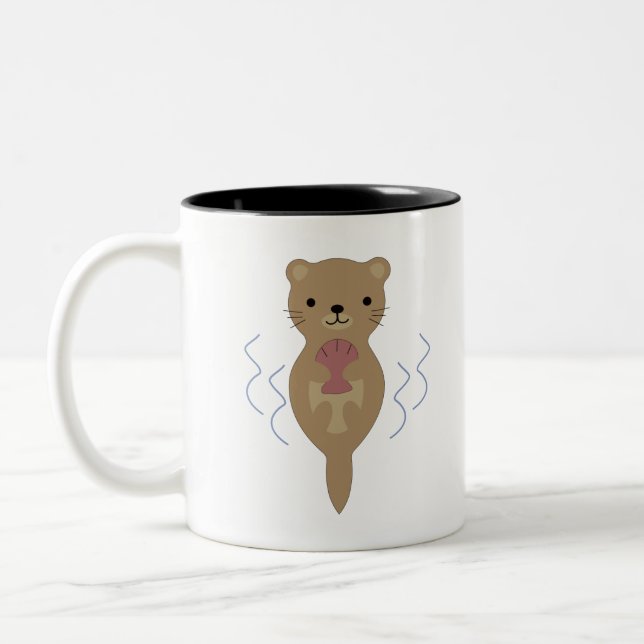 Cute Otter Two-Tone Coffee Mug (Left)