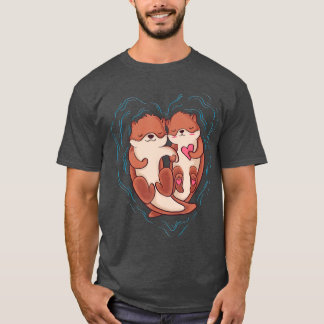 Cute Otter Valentines Day  Love Otters Holding T-Shirt