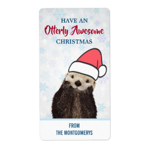 Cute Otter Wearing a Santa Hat Christmas Gift