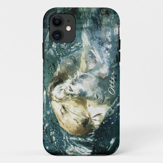 Cute Otter Wildlife Art Animal Cell Phone Case (Back)